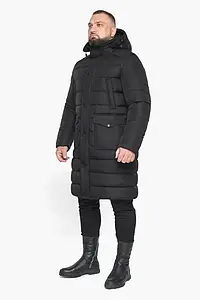 Чорна класична куртка зимова для чоловіка модель 63814