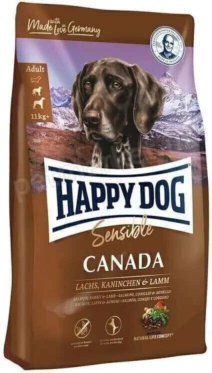 Happy Dog Sensible Canada корм для чутливих активних собак (лосось/кролик/ягня) - 12,5 кг
