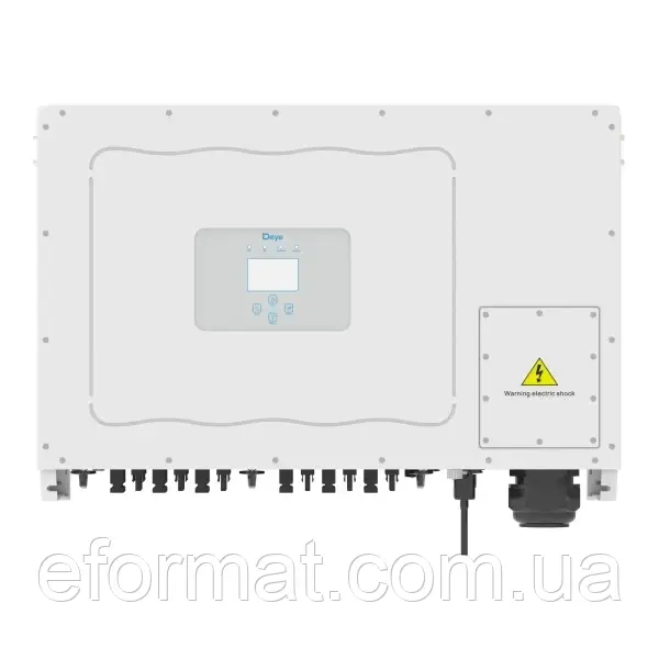 Мережевий інвертор DEYE SUN-100K-G03 (100 кВт, 6*40А, 3 фази, 6МРРТ)