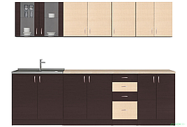 Кухня Венера 2,6 м дуб молочний/венге магія Світ Меблів