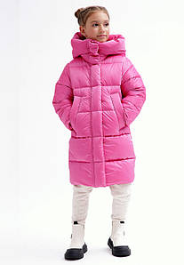 Дитячий зимовий пуховик на дівчинку DT-8365 малиновий