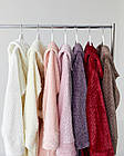 Жіночий махровий халат на запах з капюшоном, однотонний м'який домашній теплий халат велсофт Косичка, фото 10