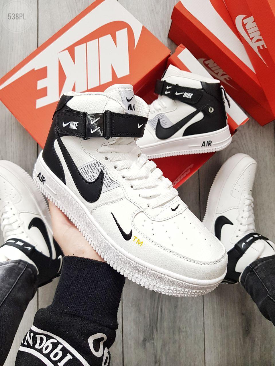 ДЕМИСЕЗОН! Мужские кроссовки Nike Air Force Hight White/Black - фото 1 - id-p1961262939