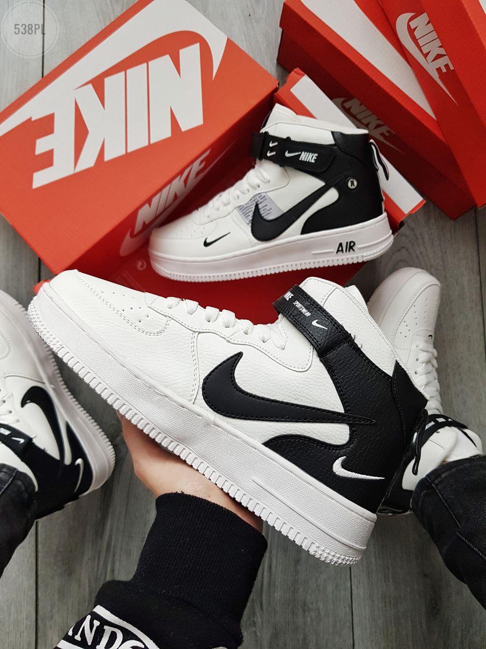 ДЕМИСЕЗОН! Мужские кроссовки Nike Air Force Hight White/Black - фото 4 - id-p1961262939