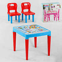 Стол с двумя стульчиками Pilsan 03-414 голубой в коробке