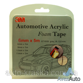 3М Двухсторонний скотч Foam Tape GT 60086-6мм*5м grey.