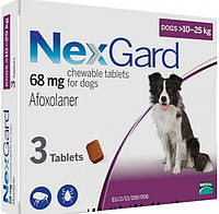 Таблетки от блох и клещей Merial NexGard (Мериал НексГард) для собак весом 10-25 кг, 3 табл (142395-12)