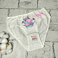 Дитячі трусики для дівчинки бавовняні труси дівчинці Donella 146-152 см 10-11 років Бегемот Молочні 41ECOMIX-8