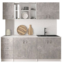 Кухня Каріна 2,0 м індастріал/білий Світ Меблів