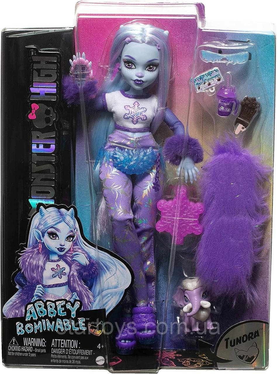 Лялька Монстер Хай Еббі Бомінейбл з вихованцем Monster High Abbey Bominable Yeti with Pet Mammoth Tundra HNF64