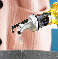 Пробка-дозатор для пляшок, пластикова насадка-дозатор з клапаном (сірий)