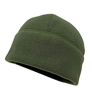 Армейская зимняя флисовая шапка олива ВСУ шапка военная на флисе тактическая шапка олива НГУ флисе военным