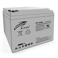 Акумуляторна батарея AGM RITAR RT12280, Gray Case, 12 V 28 Ah (16 х178 х125) Q1