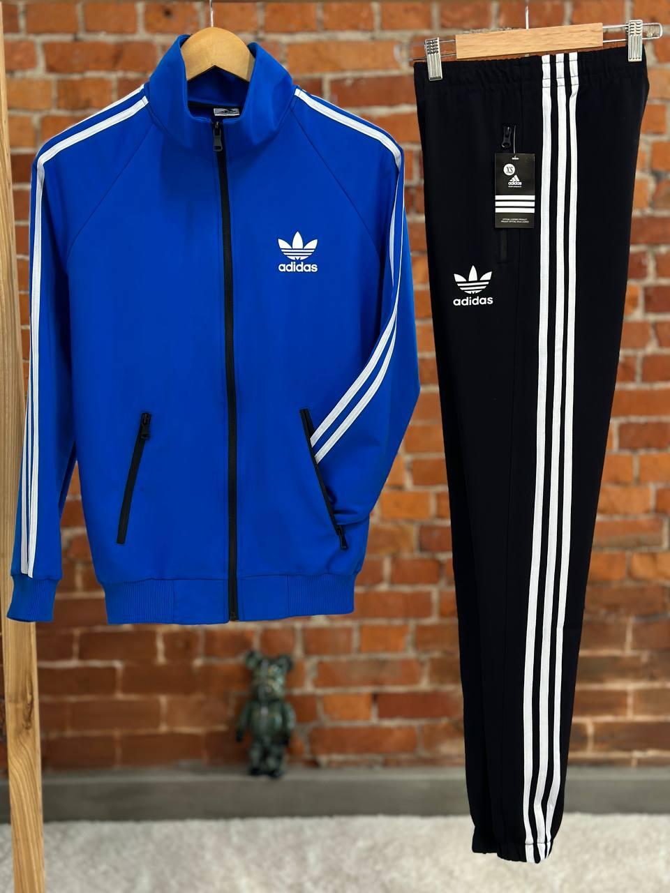 Чоловічий спортивний костюм Adidas синій Олімпійка + Штани без капюшона Адідас весняний осінній