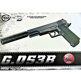 Дитячий страйкбольний пістолет Galaxy Colt 1911 із глушником. Дитячий пістолет з кулями
