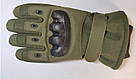 Зимові повнопалі тактичні рукавички на флісі Олива Solve c кісточками KT6010201 розмір М, фото 9