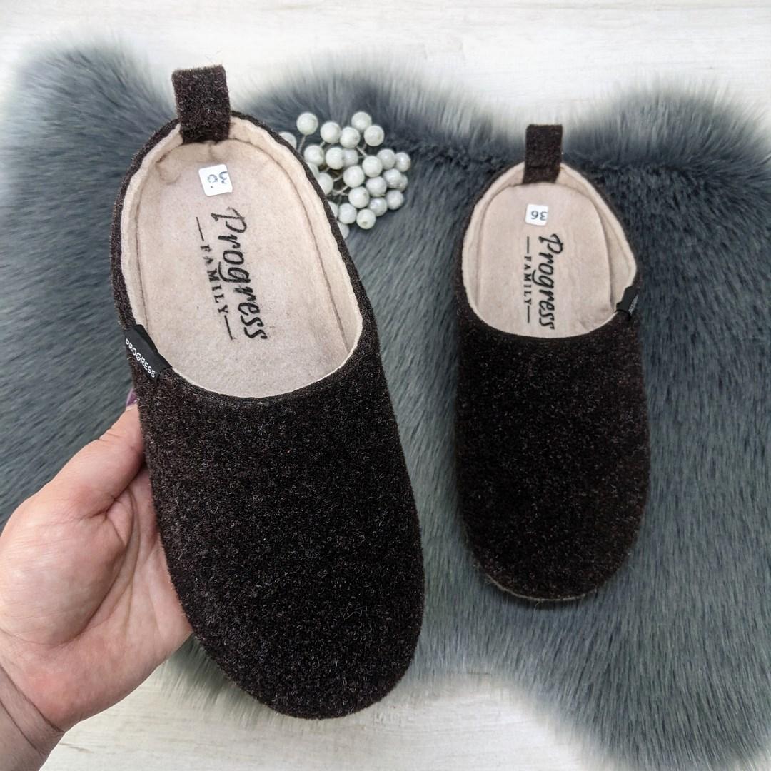 Тапочки жіночі повстяні для ламінату Progress коричневі 4236, фото 1