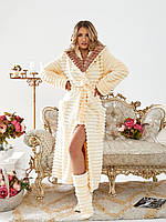 Дуже ніжний та м'який жіночий довгий махровий халат з капюшоном + чобітки (р.42-60). Арт-4808