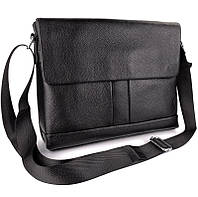 Портфель мужской кожаный для ноутбука и документов Tiding Bag черный