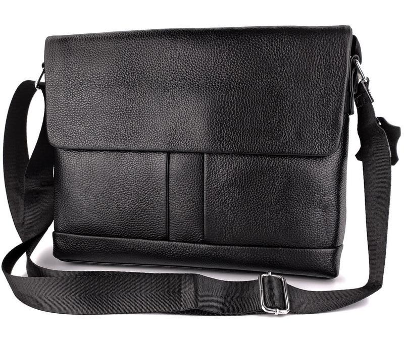 Портфель мужской кожаный для ноутбука и документов Tiding Bag черный - фото 2 - id-p1961314501