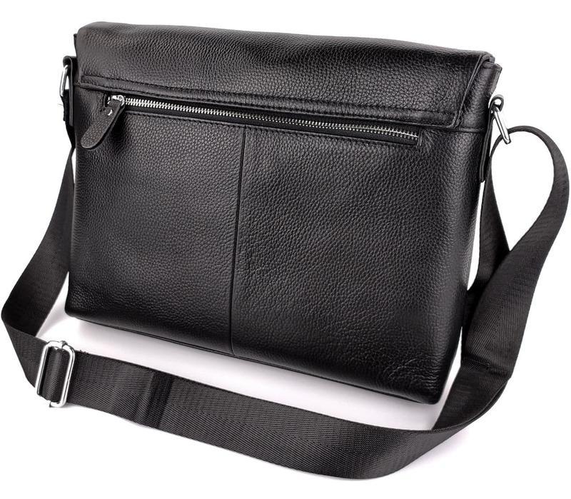 Портфель мужской кожаный для ноутбука и документов Tiding Bag черный - фото 3 - id-p1961314501