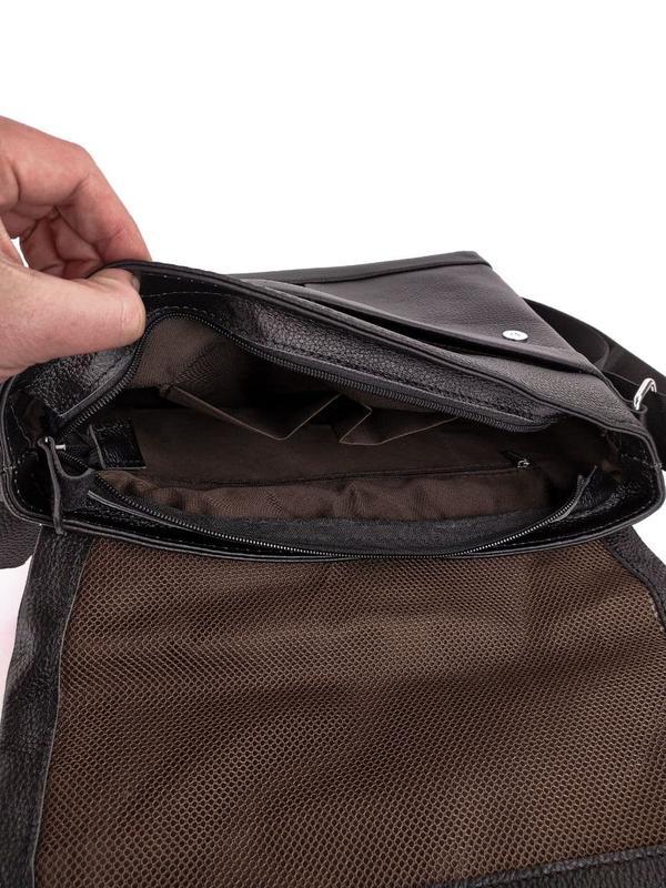 Портфель мужской кожаный для ноутбука и документов Tiding Bag черный - фото 5 - id-p1961314501