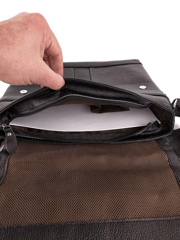 Портфель мужской кожаный для ноутбука и документов Tiding Bag черный - фото 6 - id-p1961314501
