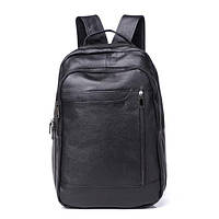 Мужской кожаный рюкзак для ноутбука Черный Tiding Bag