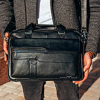 Офисная мужская кожаная сумка для ноутбука и документов Tiding Bag K270837