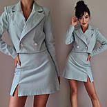 Костюм піджак на підкладці та спідниця трапеція з розрізом, фото 3