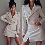 Костюм піджак на підкладці та спідниця трапеція з розрізом, фото 6