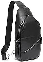 Мужской кожаный рюкзак через плечо Keizer k18791-black
