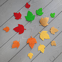 Осіннє листя калини з фетру. (54) 5.5 на 4.5 см