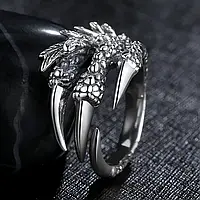 Красивое кольцо в форме когтей sir дракона - кольцо унисекс в виде когтей рептилии, размер регулируемый