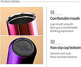 Термокухоль із неіржавкої сталі Термочашка 380 мл Термос для напоїв із кришкою Кружка термос для подорожей, фото 3