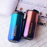 Термокухоль із неіржавкої сталі Термочашка 380 мл Термос для напоїв із кришкою Кружка термос для подорожей, фото 7