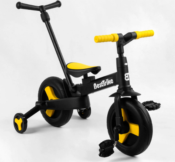 Велосипед-трансформер Best Trike 58195, колеса PU 10'', батьківська ручка, знімні педалі