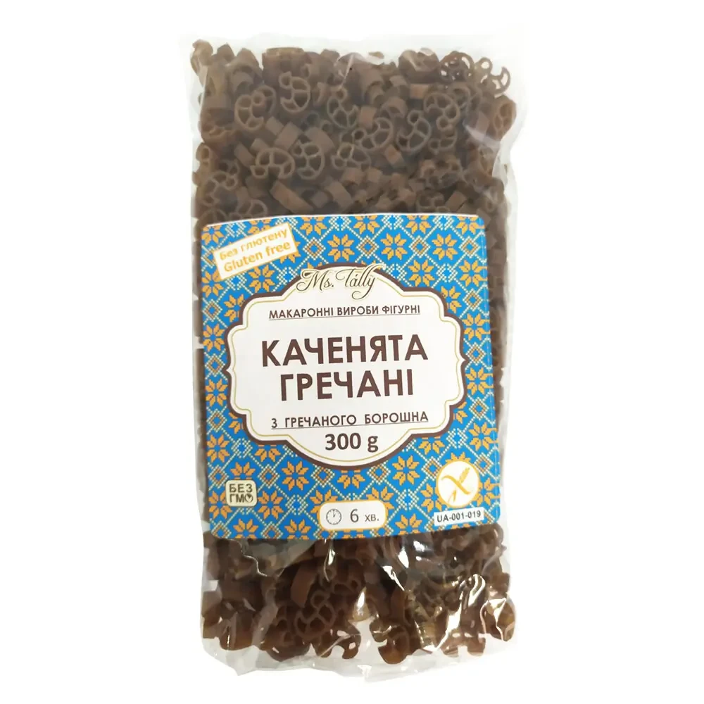 Фігурні макарони гречані без глютену "Каченята", MsTally 300 г