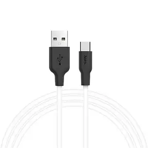 Кабель USB - Type-C Hoco X21 Silicone 2.4A/1m Black-White, фото 2