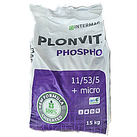 Микроудобрение Plonvit Phospho 11 53 5 NPK Intermag, 15кг