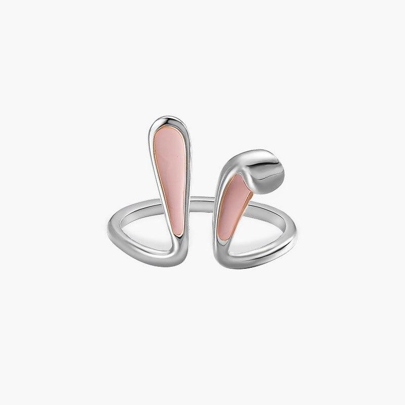 Каблучка сріблястого кольору у формі заячих вушок, розмір регульований AurumLux150, фото 1