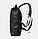 Плетений жіночий чорний якісний міський рюкзак з екошкіри, фото 2