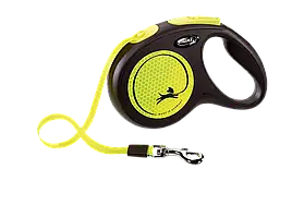 Повідець-рулетка Flexi Neon  S , для собак до 15 кг, стрічка 5 м, жовтий