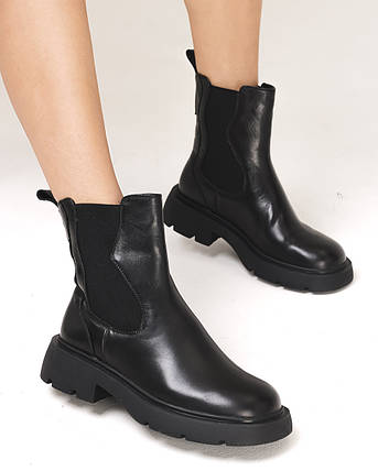 Черевики жіночі Berkonty 9637 39 чорні шкіра 36, фото 1