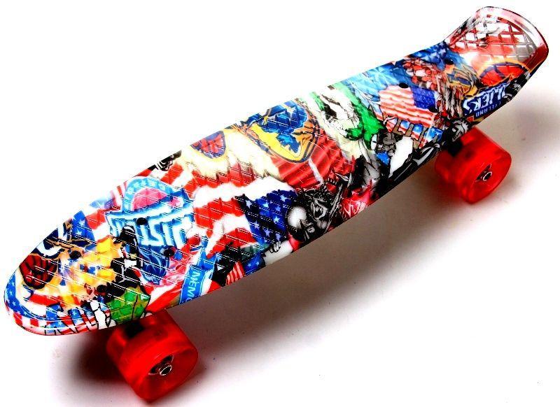 Penny Board "Graffiti" NBA, світяться колеса, фото 1