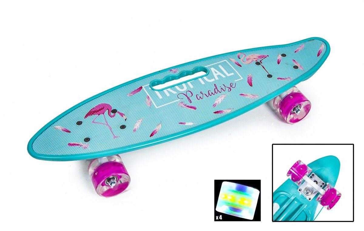 Penny Board з ручкою "Фламінго", світяться колеса