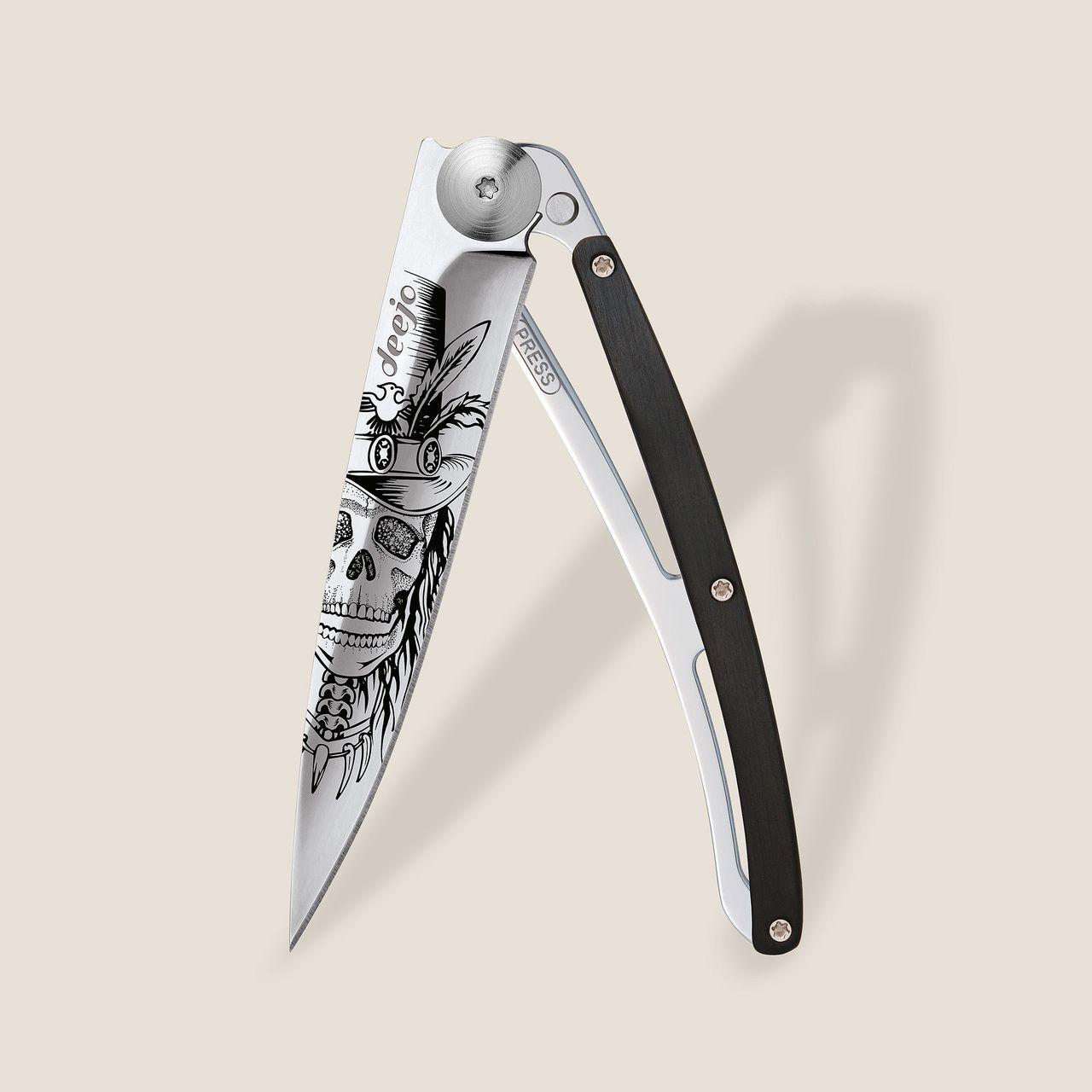 Ніж складний з тату DEEJO 37G Ebony wood Dandy Skull (1AB000103)