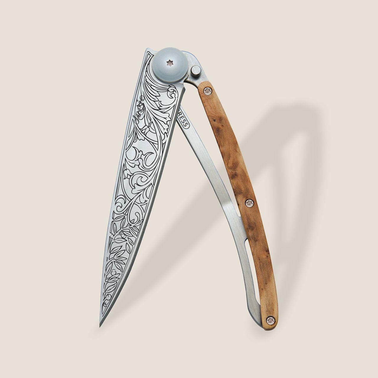 Ніж складний з тату DEEJO 37G Juniper wood / Art nouveau (1CB000014)
