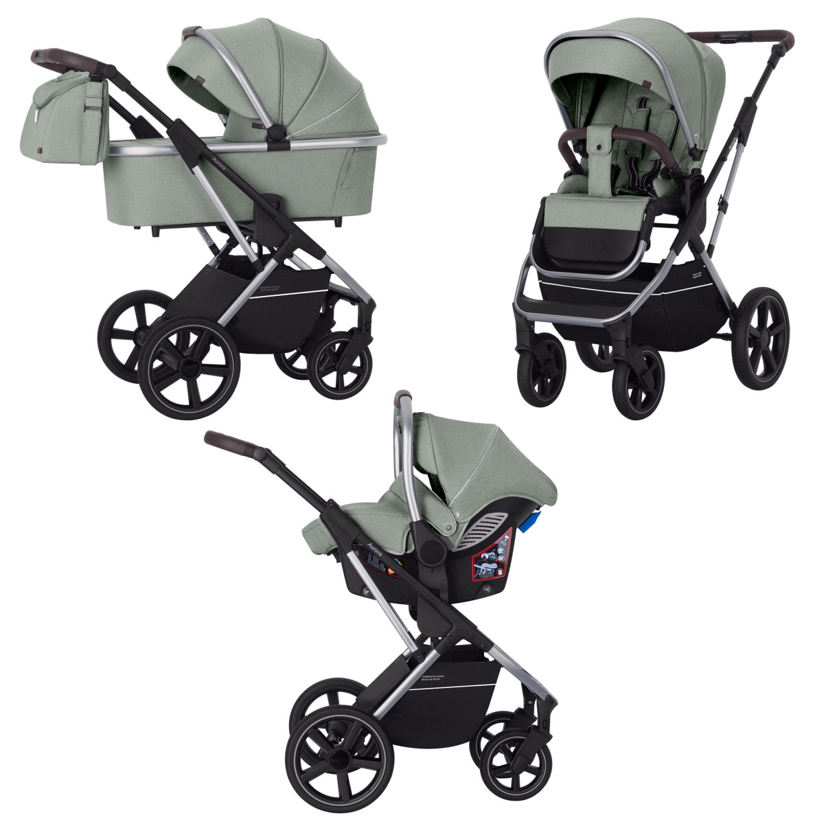 Коляска універсальна CARRELLO Aurora CRL-6502/2 (3in1) Tea Green /1/, фото 1
