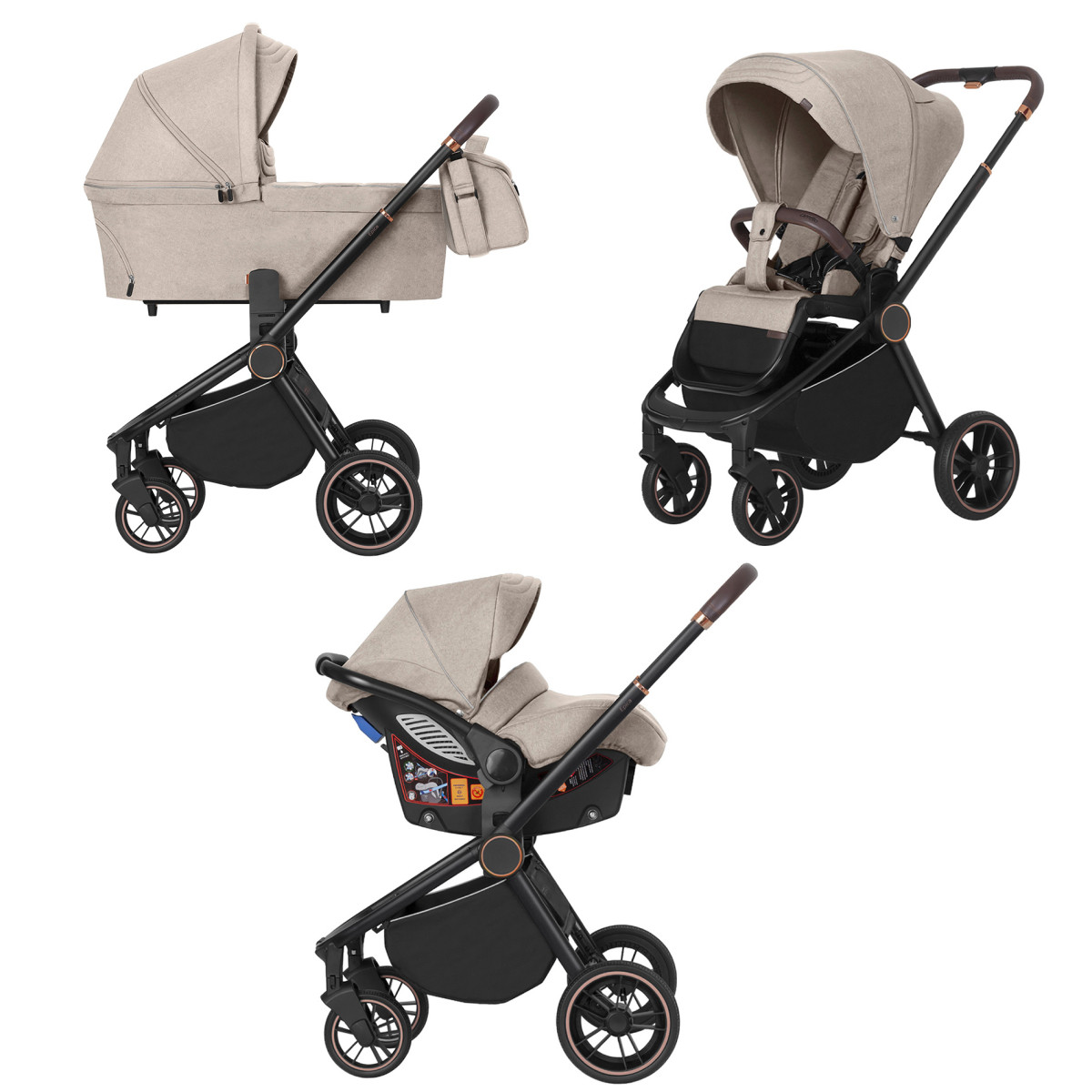 Коляска універсальна CARRELLO Epica CRL-8511/1 (3in1) Almond Beige +дощовик /1/, фото 1